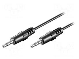 Cable | Jack 3.5mm 3pin plug,both sides | 2.5m | black | Øcable: 4mm