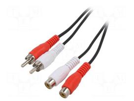 Cable | RCA socket x2,RCA plug x2 | 1.5m | Plating: nickel plated