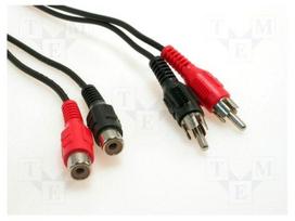 Cable | RCA socket x2,RCA plug x2 | 2.5m | Plating: nickel plated