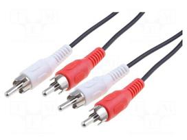 Cable | RCA plug x2,both sides | 1.5m | Plating: nickel plated