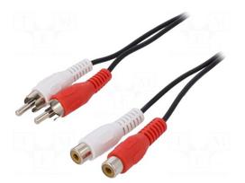 Cable | RCA socket x2,RCA plug x2 | 5m | Plating: nickel plated