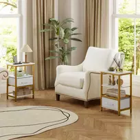 Promotions Naktinių staliukų komplektas, 40x30x61 cm, balta, su laikymo vieta