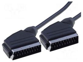 Cable | SCART plug,both sides | 1.5m | black