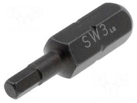 Screwdriver bit | Allen hex key | HEX 3mm | Overall len: 25mm