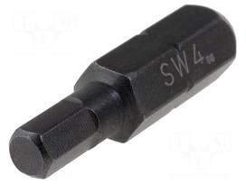 Screwdriver bit | Allen hex key | HEX 4mm | Overall len: 25mm