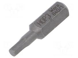 Screwdriver bit | Allen hex key | HEX 3mm | Overall len: 25mm