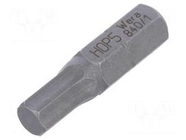 Screwdriver bit | Allen hex key | HEX 5mm | Overall len: 25mm