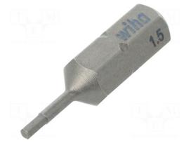 Screwdriver bit | Allen hex key | HEX 1,5mm | Overall len: 25mm