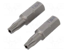 Screwdriver bit | Torx® with protection | T20H | Overall len: 25mm