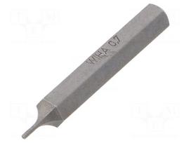 Screwdriver bit | Allen hex key | HEX 0,7mm | Overall len: 28mm