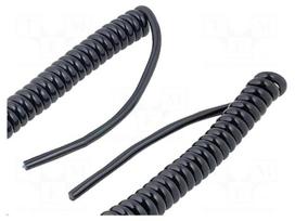 Wire: coiled | UNITRONIC® SPIRAL | 18x0,14mm2 | PUR | black | 250V | 1.6m