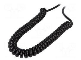 Wire: coiled | SPIRAL H07BQ-F | 5G1,5mm2 | unshielded | PUR | black