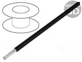 Wire | HookUp Wire Teflon | stranded | Cu | 28AWG | black | PTFE | 250V