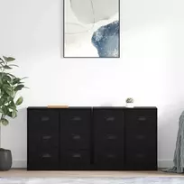 Šoninės lentynos 2 vnt. Juodas ąžuolas 70 x 35,5 x 67,5 cm