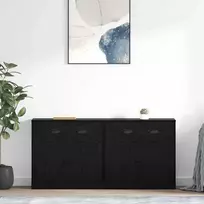 Šoninės lentynos 2 vnt. Juodas ąžuolas 70 x 35,5 x 67,5 cm