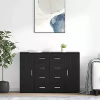 Šoninės lentynos CORONA 2 vnt. Juodas ąžuolas 59 x 39 x 80 cm