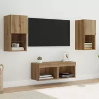 TV staliukas TV sieniniai spintelės 4 pcs Amatininkų ąžuolas