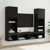 TV staliukas Televizorių sieniniai baldai su LED 5 pcs 40,5 x 30 x 102 cm