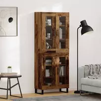 Aukštas spintelė 2 pcs Senovinis medis