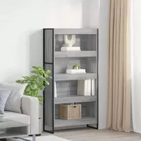 Knygų spinta 2 pcs Pilkas Sonoma 80 x 30 x 155 cm