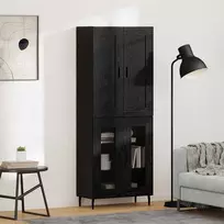 Aukštas spintelė 2 vnt. Juodas ąžuolas 69,5 x 34 x 180 cm