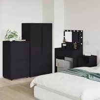 Saugojimo spintos 60 x 48 x 105 cm Apdirbta mediena Juoda