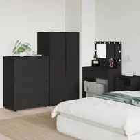Saugojimo spintos 80 x 48 x 105 cm Apdirbta mediena Juoda