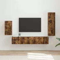 TV staliukas TV spintelių komplektas 4 pcs Rūkyta ąžuolas Apdirbta mediena
