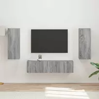 TV staliukas TV spintelių komplektas 2 pcs Pilkas Sonoma Apdirbta mediena