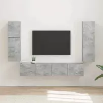 TV staliukas TV spintelių komplektas 4 pcs Betono pilka Apdirbta mediena
