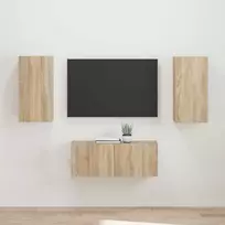 TV staliukas TV spintelių komplektas 2 pcs Sonoma ąžuolas Apdirbta mediena