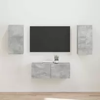TV staliukas TV spintelių komplektas 2 pcs Betono pilka Apdirbta mediena