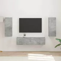 TV staliukas TV spintelių komplektas 2 pcs Betono pilka Apdirbta mediena