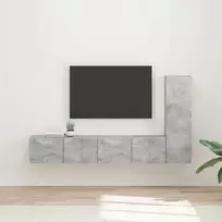 TV staliukas TV spintelių komplektas 3 pcs Betono pilka Apdirbta mediena
