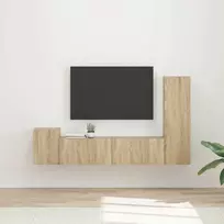 TV staliukas TV spintelių komplektas 4 pcs Sonoma ąžuolas Apdirbta mediena