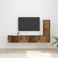 TV staliukas TV spintelių komplektas 3 vnt. Senas medis Apdirbta mediena
