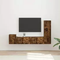 TV staliukas TV spintelių komplektas 4 pcs Rūkyta ąžuolas Apdirbta mediena