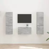 TV staliukas TV spintelių komplektas 5 pcs Betono pilka Apdirbta mediena