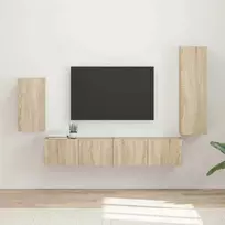 TV staliukas TV spintelių komplektas 4 pcs Sonoma ąžuolas Apdirbta mediena