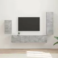 TV staliukas TV spintelių komplektas 4 pcs Betono pilka Apdirbta mediena