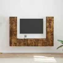TV staliukas TV spintelių komplektas 6 pcs Rūkyta ąžuolas Apdirbta mediena