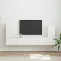 TV staliukas TV spintelių komplektas 4 pcs Balta Apdirbta mediena