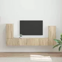 TV staliukas TV spintelių komplektas 4 pcs Sonoma ąžuolas Apdirbta mediena