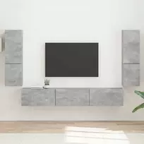 TV staliukas TV spintelių komplektas 4 pcs Betono pilka Apdirbta mediena