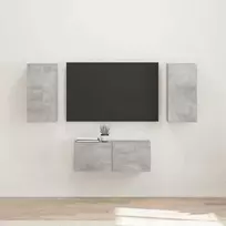 TV staliukas TV spintelių komplektas 6 pcs Betono pilka Apdirbta mediena