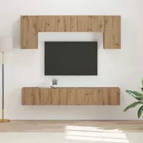 TV staliukas TV spintelių komplektas 5 pcs Senovinis medis Apdirbta mediena