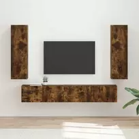 TV staliukas TV spintelių komplektas 3 pcs Rūkyta ąžuolas Apdirbta mediena