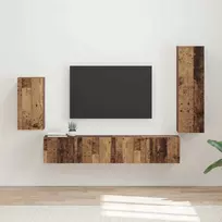 TV staliukas TV spintelių komplektas 4 pcs Senas medis Apdirbta mediena