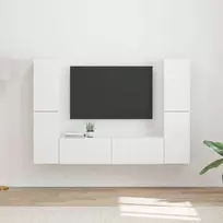 TV staliukas TV spintelių komplektas 6 pcs Balta Apdirbta mediena