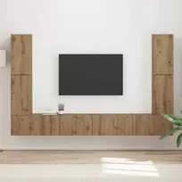 TV staliukas TV spintelių komplektas 8 pcs Amatininkų ąžuolas